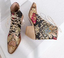 Load image into Gallery viewer, Women Luxury Silk Boots Martin Ankle Winter Boots