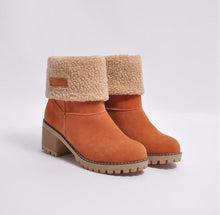 Load image into Gallery viewer, Roboviido New Women Boots Winter outdoor keep Warm Fur Boots Waterproof Women's Snow Boots Thick heel with round head short boot
