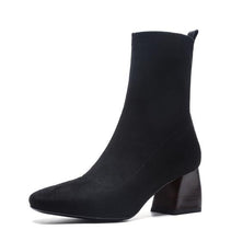Load image into Gallery viewer, Vangull Women Boots British style flock velvet stretch boots casual fashion internal leather European and American all match